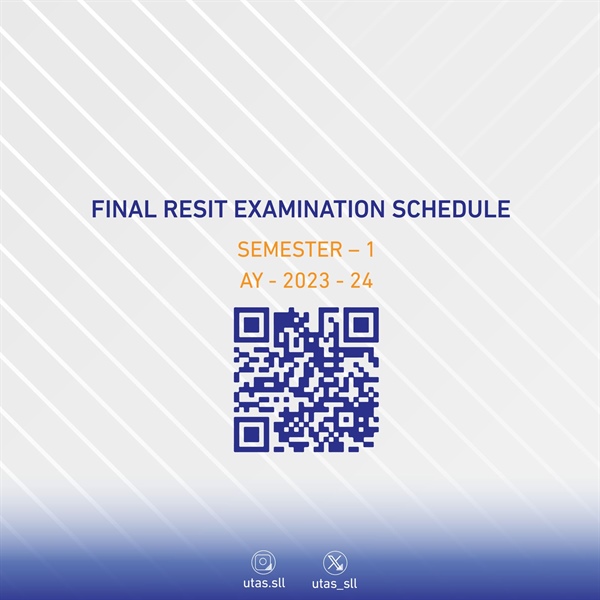 FINAL RESIT EXAMINATION SCHEDULE SEMESTER - 1 AY - 2023 - 24